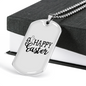 Happy Easter Necklace Stainless Steel or 18k Gold Dog Tag 24" Chain-Express Your Love Gifts