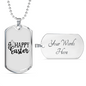 Happy Easter Necklace Stainless Steel or 18k Gold Dog Tag 24" Chain-Express Your Love Gifts