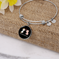 Happy Meowentine's Day Cat Bracelet Stainless Steel or 18k Gold Circle Bangle-Express Your Love Gifts