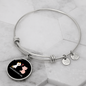 Happy Meowentine's Day Cat Bracelet Stainless Steel or 18k Gold Circle Bangle-Express Your Love Gifts