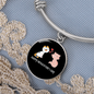 Happy Meowentine's Day Cat Bracelet Stainless Steel or 18k Gold Circle Bangle-Express Your Love Gifts