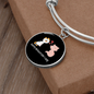 Happy Meowentine's Day Cat Bracelet Stainless Steel or 18k Gold Circle Bangle-Express Your Love Gifts
