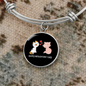 Happy Meowentine's Day Cat Bracelet Stainless Steel or 18k Gold Circle Bangle-Express Your Love Gifts