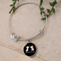Happy Meowentine's Day Cat Bracelet Stainless Steel or 18k Gold Circle Bangle-Express Your Love Gifts