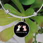 Happy Meowentine's Day Cat Bracelet Stainless Steel or 18k Gold Circle Bangle-Express Your Love Gifts