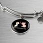 Happy Meowentine's Day Cat Bracelet Stainless Steel or 18k Gold Circle Bangle-Express Your Love Gifts