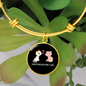 Happy Meowentine's Day Cat Bracelet Stainless Steel or 18k Gold Circle Bangle-Express Your Love Gifts