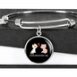 Happy Meowentine's Day Cat Bracelet Stainless Steel or 18k Gold Circle Bangle-Express Your Love Gifts