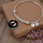 Happy Meowentine's Day Cat Bracelet Stainless Steel or 18k Gold Circle Bangle-Express Your Love Gifts