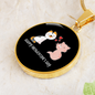 Happy Meowentine's Day Cat Circle Necklace Stainless Steel or 18k Gold 18-22"-Express Your Love Gifts