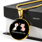 Happy Meowentine's Day Cat Circle Necklace Stainless Steel or 18k Gold 18-22"-Express Your Love Gifts
