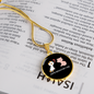 Happy Meowentine's Day Cat Circle Necklace Stainless Steel or 18k Gold 18-22"-Express Your Love Gifts