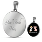 Happy Meowentine's Day Cat Circle Necklace Stainless Steel or 18k Gold 18-22"-Express Your Love Gifts