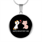Happy Meowentine's Day Cat Circle Necklace Stainless Steel or 18k Gold 18-22"-Express Your Love Gifts
