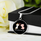 Happy Meowentine's Day Cat Circle Necklace Stainless Steel or 18k Gold 18-22"-Express Your Love Gifts