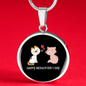 Happy Meowentine's Day Cat Circle Necklace Stainless Steel or 18k Gold 18-22"-Express Your Love Gifts