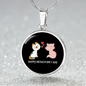 Happy Meowentine's Day Cat Circle Necklace Stainless Steel or 18k Gold 18-22"-Express Your Love Gifts