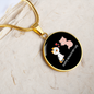 Happy Meowentine's Day Cat Circle Necklace Stainless Steel or 18k Gold 18-22"-Express Your Love Gifts
