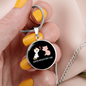 Happy Meowentine's Day Cat Circle Necklace Stainless Steel or 18k Gold 18-22"-Express Your Love Gifts