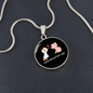 Happy Meowentine's Day Cat Circle Necklace Stainless Steel or 18k Gold 18-22"-Express Your Love Gifts