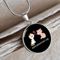Happy Meowentine's Day Cat Circle Necklace Stainless Steel or 18k Gold 18-22"-Express Your Love Gifts
