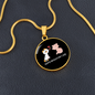 Happy Meowentine's Day Cat Circle Necklace Stainless Steel or 18k Gold 18-22"-Express Your Love Gifts