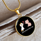 Happy Meowentine's Day Cat Circle Necklace Stainless Steel or 18k Gold 18-22"-Express Your Love Gifts
