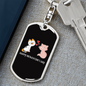 Happy Meowentine's Day Cat Keychain Stainless Steel or 18k Gold Dog Tag Keyring-Express Your Love Gifts