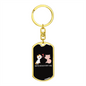 Happy Meowentine's Day Cat Keychain Stainless Steel or 18k Gold Dog Tag Keyring-Express Your Love Gifts