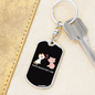 Happy Meowentine's Day Cat Keychain Stainless Steel or 18k Gold Dog Tag Keyring-Express Your Love Gifts