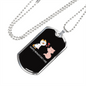 Happy Meowentine's Day Cat Necklace Stainless Steel or 18k Gold Dog Tag 24" Chain-Express Your Love Gifts