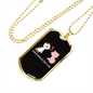 Happy Meowentine's Day Cat Necklace Stainless Steel or 18k Gold Dog Tag 24" Chain-Express Your Love Gifts