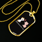 Happy Meowentine's Day Cat Necklace Stainless Steel or 18k Gold Dog Tag 24" Chain-Express Your Love Gifts
