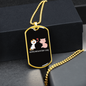Happy Meowentine's Day Cat Necklace Stainless Steel or 18k Gold Dog Tag 24" Chain-Express Your Love Gifts