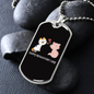 Happy Meowentine's Day Cat Necklace Stainless Steel or 18k Gold Dog Tag 24" Chain-Express Your Love Gifts