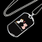 Happy Meowentine's Day Cat Necklace Stainless Steel or 18k Gold Dog Tag 24" Chain-Express Your Love Gifts