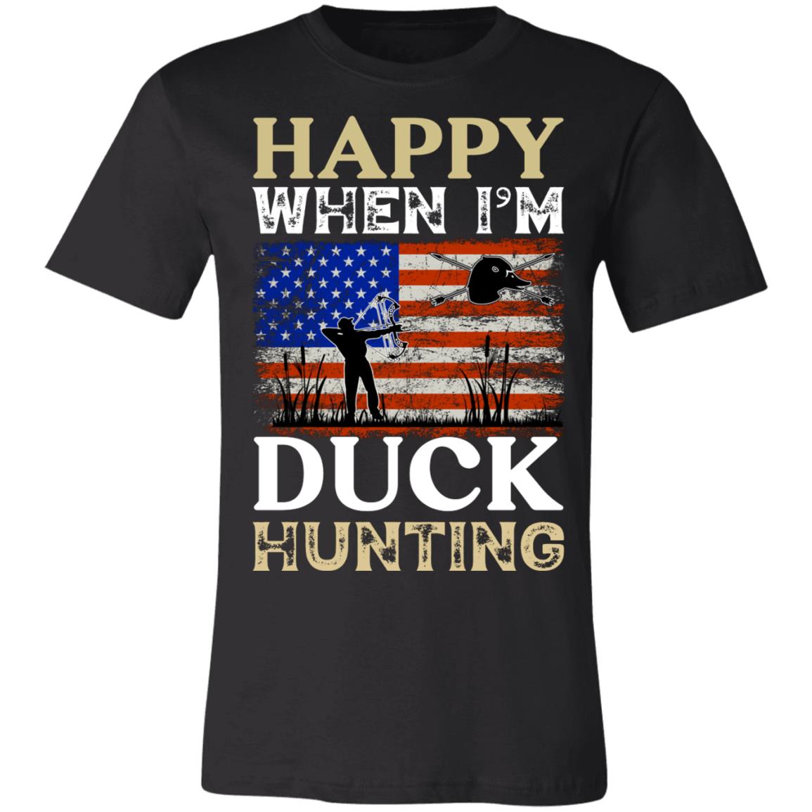 Happy When Hunting Flag Hunter Gift T-Shirt-Express Your Love Gifts