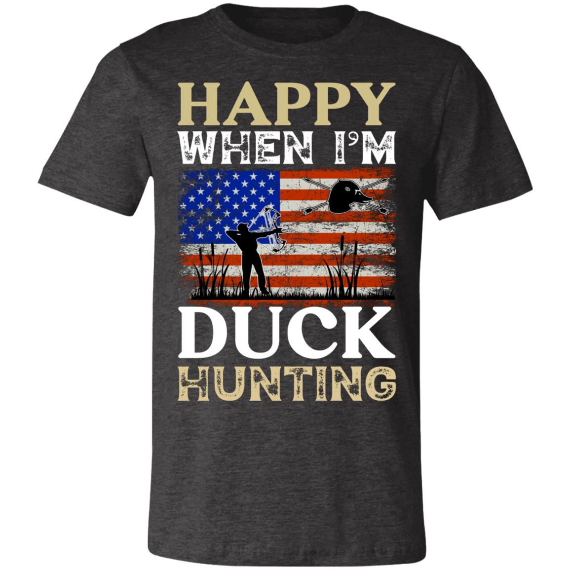 Happy When Hunting Flag Hunter Gift T-Shirt-Express Your Love Gifts