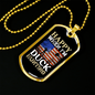 Happy When Hunting Flag Necklace Stainless Steel or 18k Gold Dog Tag 24" Chain-Express Your Love Gifts