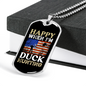Happy When Hunting Flag Necklace Stainless Steel or 18k Gold Dog Tag 24" Chain-Express Your Love Gifts