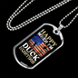 Happy When Hunting Flag Necklace Stainless Steel or 18k Gold Dog Tag 24" Chain-Express Your Love Gifts