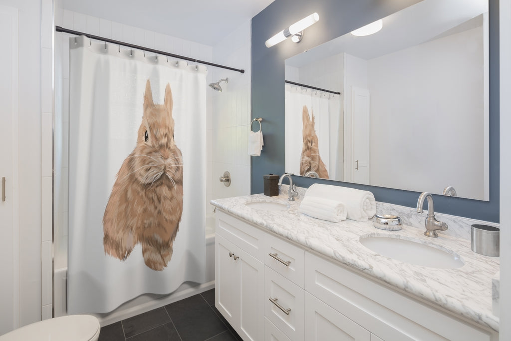 HAre Rabbits Splash Stylish Design 71" x 74" Elegant Waterproof Shower Curtain for a Spa-like Bathroom Paradise Exceptional Craftsmanship-Express Your Love Gifts