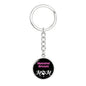 Havana Brown Cat Mom Keychain Stainless Steel or 18k Gold Circle Pendant-Express Your Love Gifts
