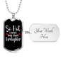 Have My Own Firefighter Gift Stainless Steel or 18k Gold Dog Tag 24" Chain-Express Your Love Gifts