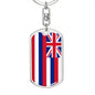 Hawaii State Flag Keychain Dog Tag Stainless Steel or 18k Gold-Express Your Love Gifts