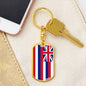 Hawaii State Flag Keychain Dog Tag Stainless Steel or 18k Gold-Express Your Love Gifts