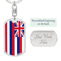 Hawaii State Flag Keychain Dog Tag Stainless Steel or 18k Gold-Express Your Love Gifts