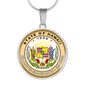 Hawaii State Seal Necklace Circle Pendant Stainless Steel or 18k Gold 18-22"-Express Your Love Gifts