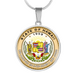 Hawaii State Seal Necklace Circle Pendant Stainless Steel or 18k Gold 18-22"-Express Your Love Gifts