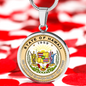 Hawaii State Seal Necklace Circle Pendant Stainless Steel or 18k Gold 18-22"-Express Your Love Gifts